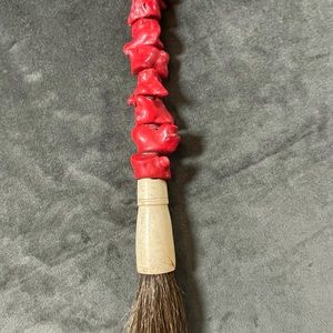 Vintage Antique Asian Red Stone calligraphy brush